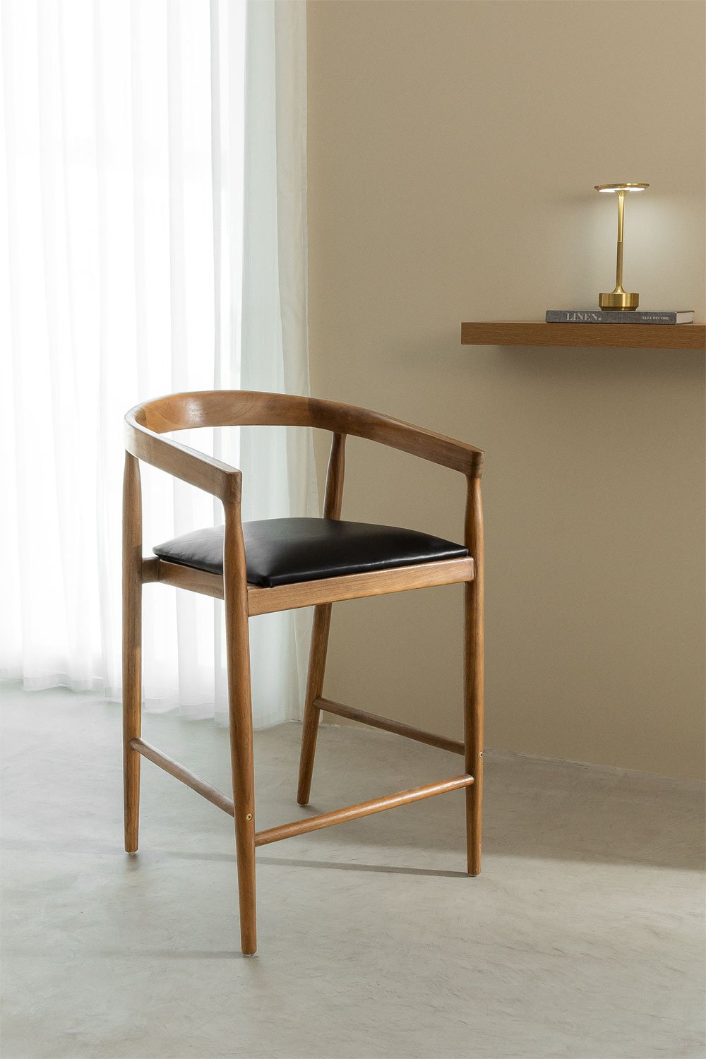 Confezione da 2 sgabelli alti in pelle (70 cm) Visby