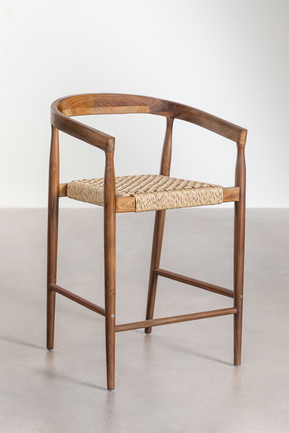 Confezione da 2 sgabelli alti da giardino in legno di teak (65 cm) Visby