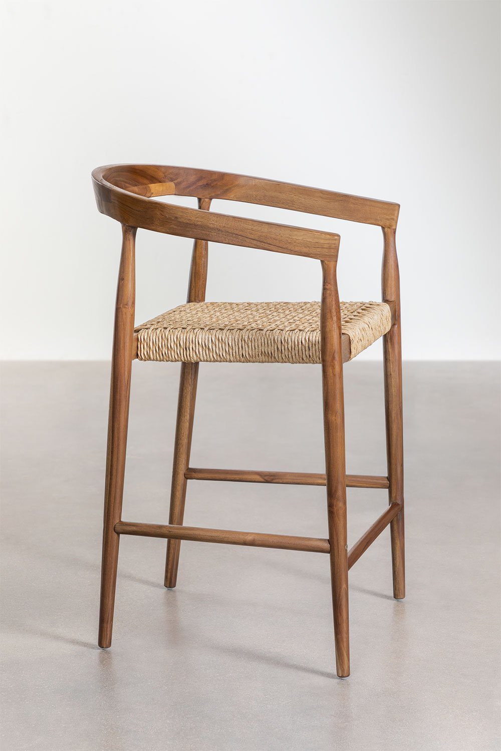 Confezione da 2 sgabelli alti da giardino in legno di teak (65 cm) Visby