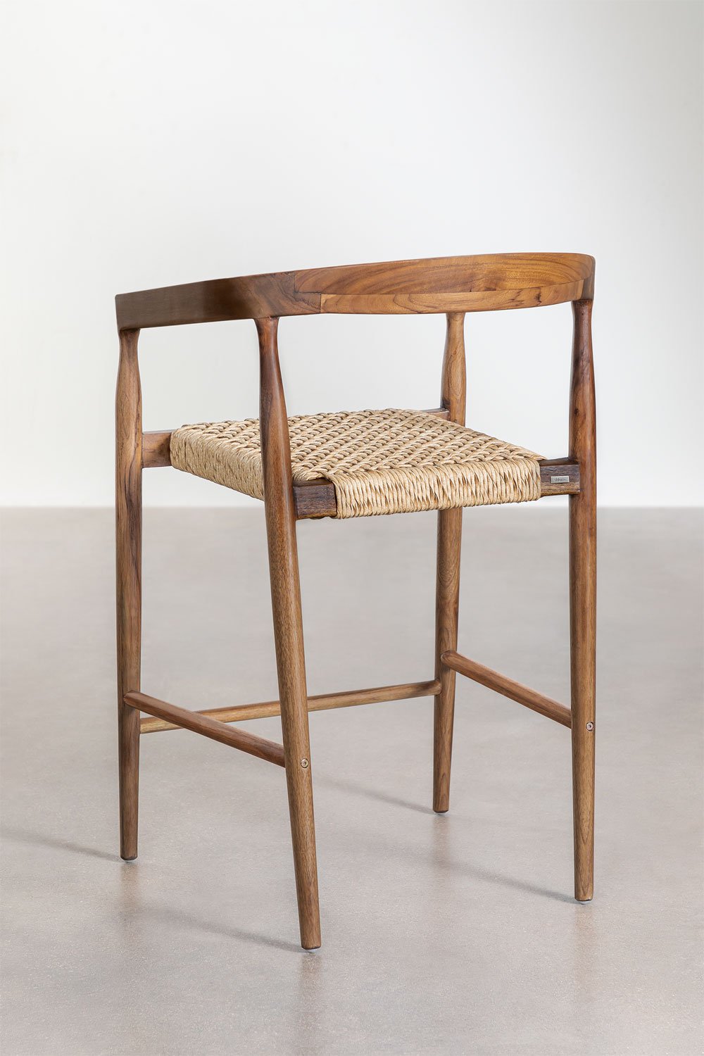 Confezione da 2 sgabelli alti da giardino in legno di teak (65 cm) Visby