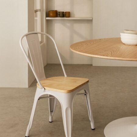 Confezione da 4 sedie da pranzo impilabili Lix Madera