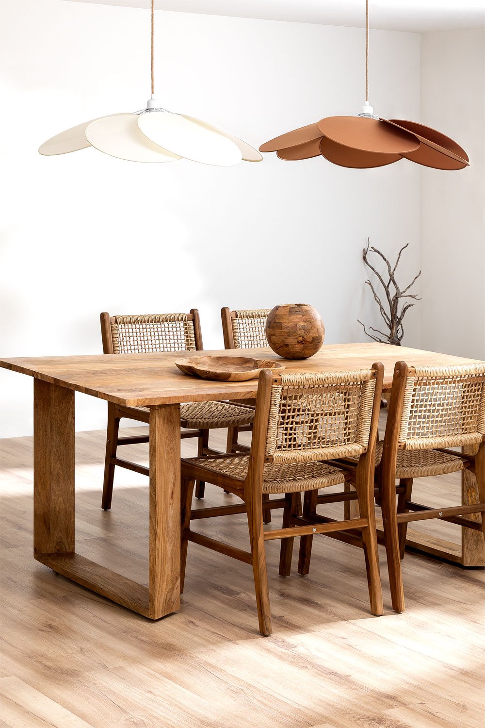 Confezione da 4 sedie da pranzo in legno di teak Malmö