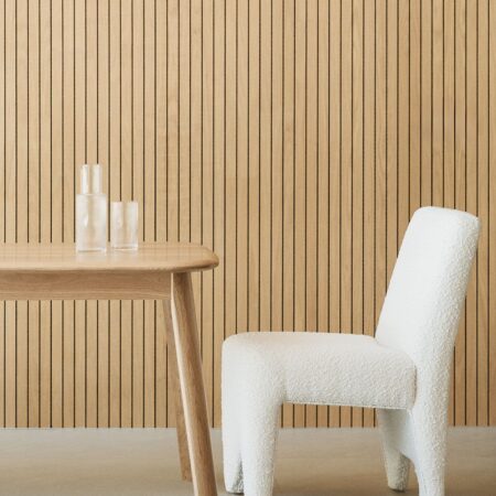 Confezione da 4 sedie da pranzo in legno e tessuto bouclé Kamez