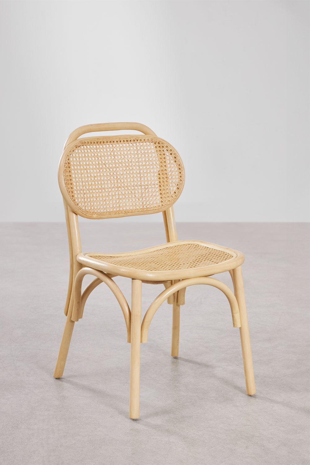 Confezione da 4 sedie da pranzo in rattan California