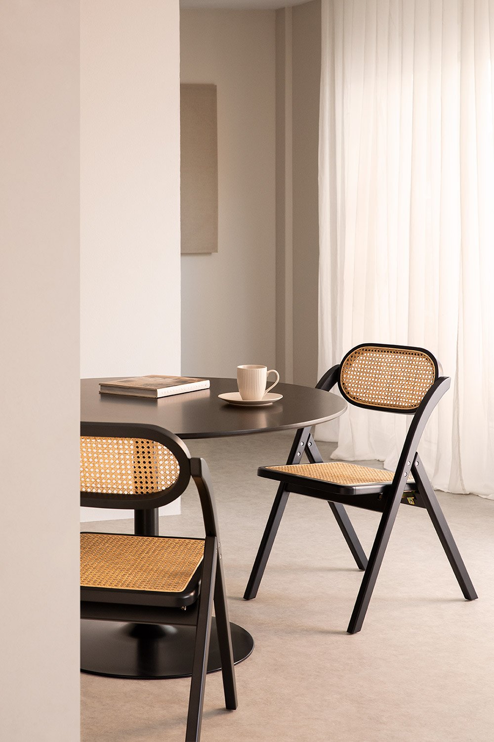 Confezione da 4 sedie da pranzo pieghevoli in legno Sia