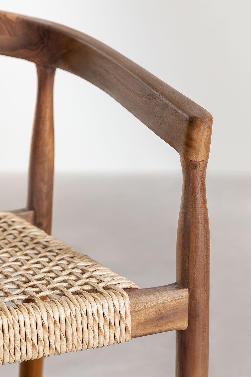 Confezione da 4 sgabelli alti da giardino in legno di teak (65 cm) Visby