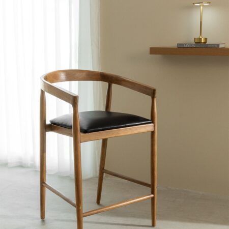 Confezione da 4 sgabelli alti in pelle (70 cm) Visby