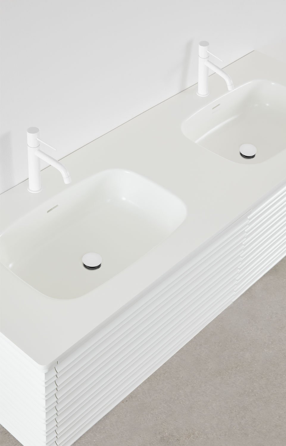Set mobili da bagno in legno Noura con lavabi integrati