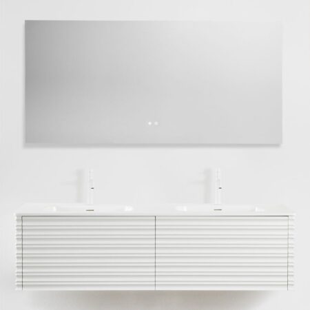 Set mobili da bagno in legno Noura con lavabi integrati