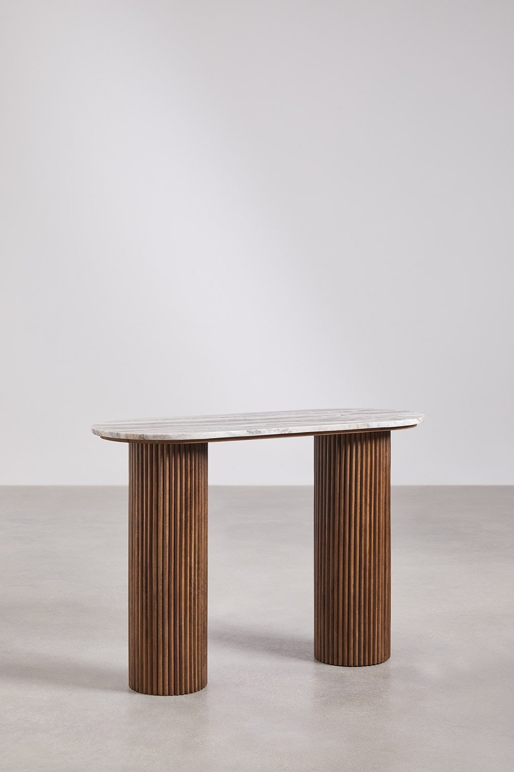 Consolle 110x45 cm in marmo e legno di mango Giselda