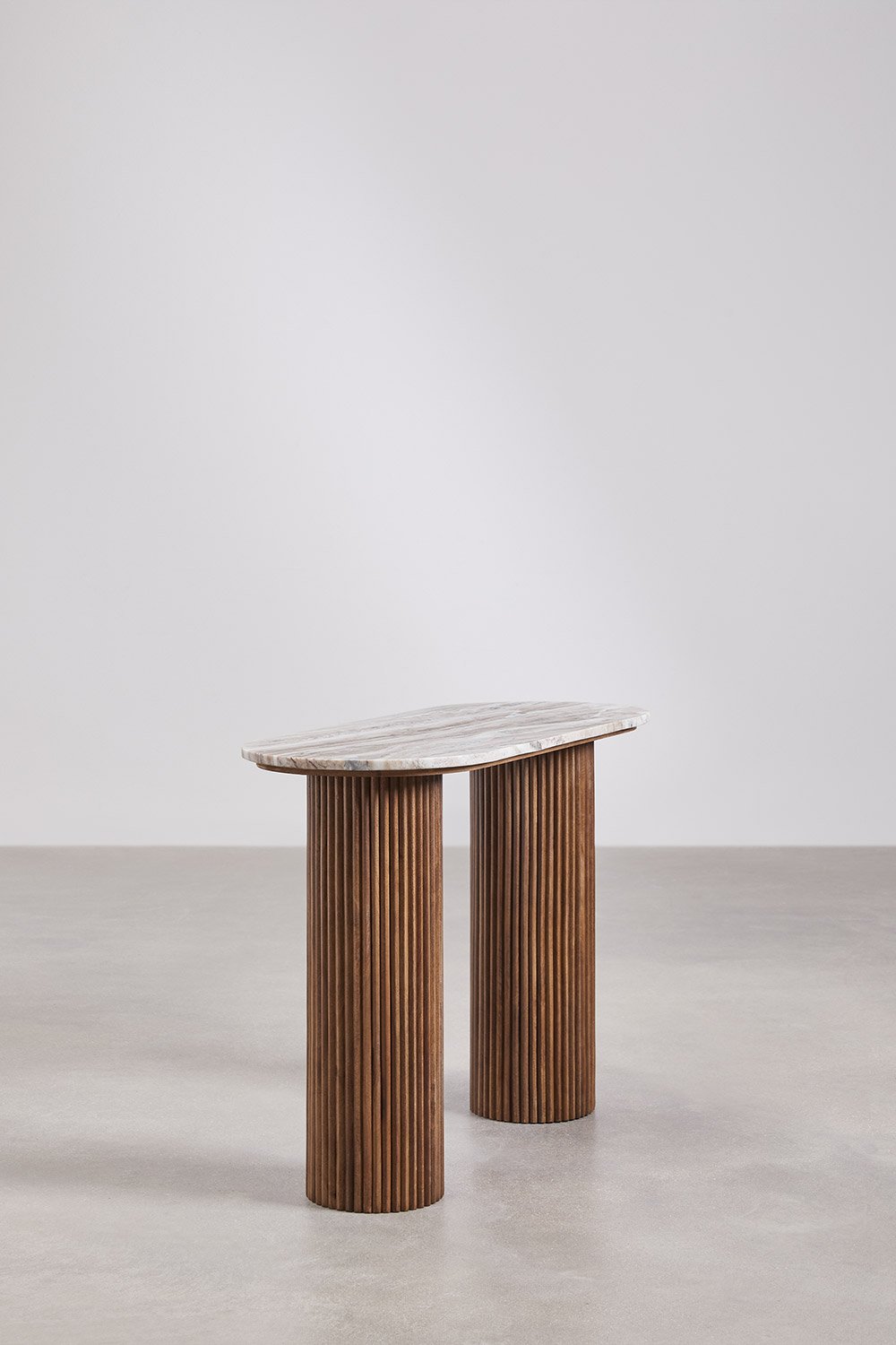 Consolle 110x45 cm in marmo e legno di mango Giselda