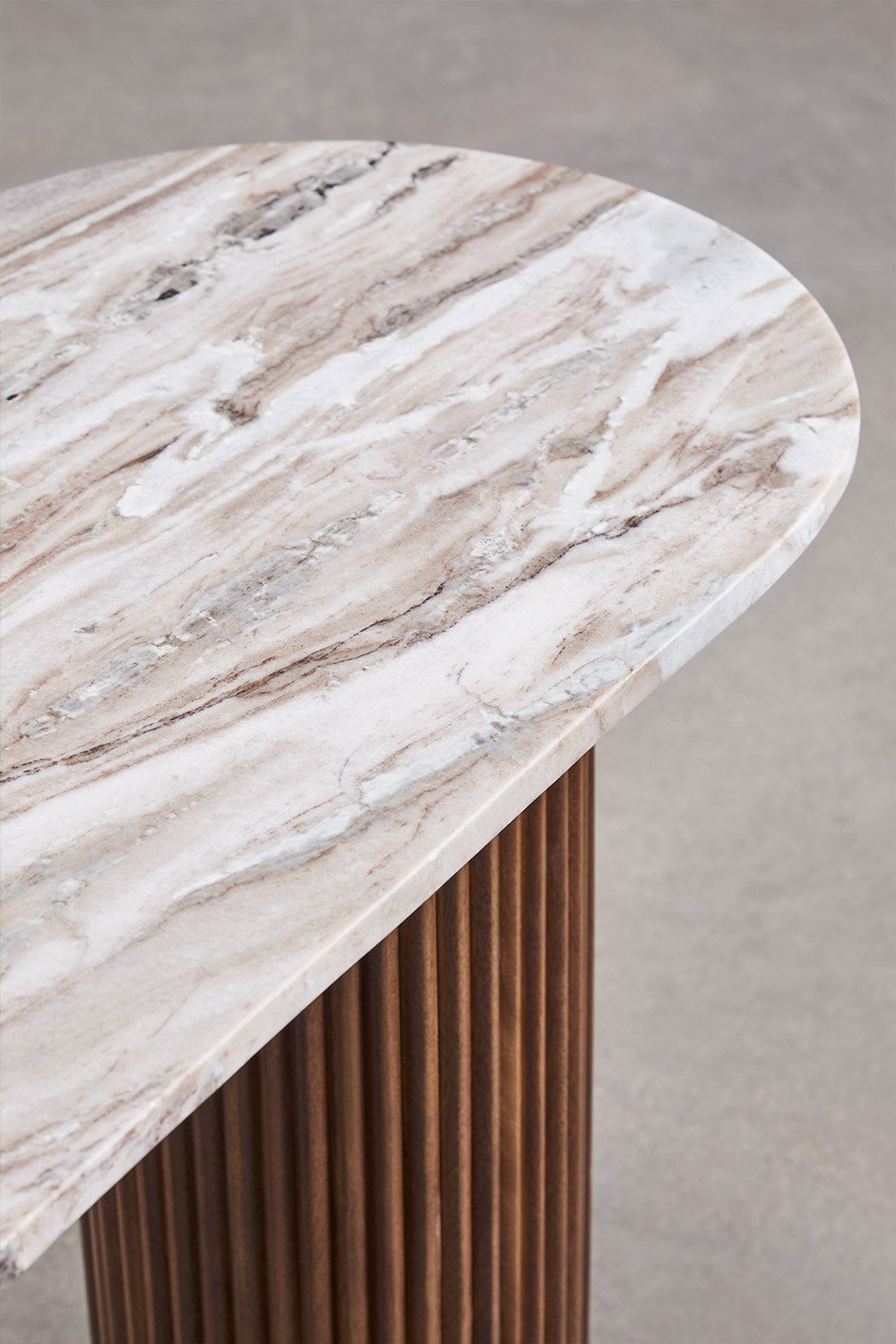 Consolle 110x45 cm in marmo e legno di mango Giselda