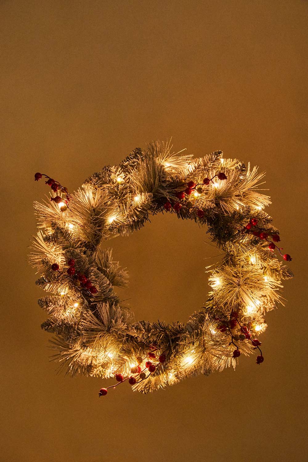 Corona decorativa di Natale con luci LED Ø60 cm Gaela