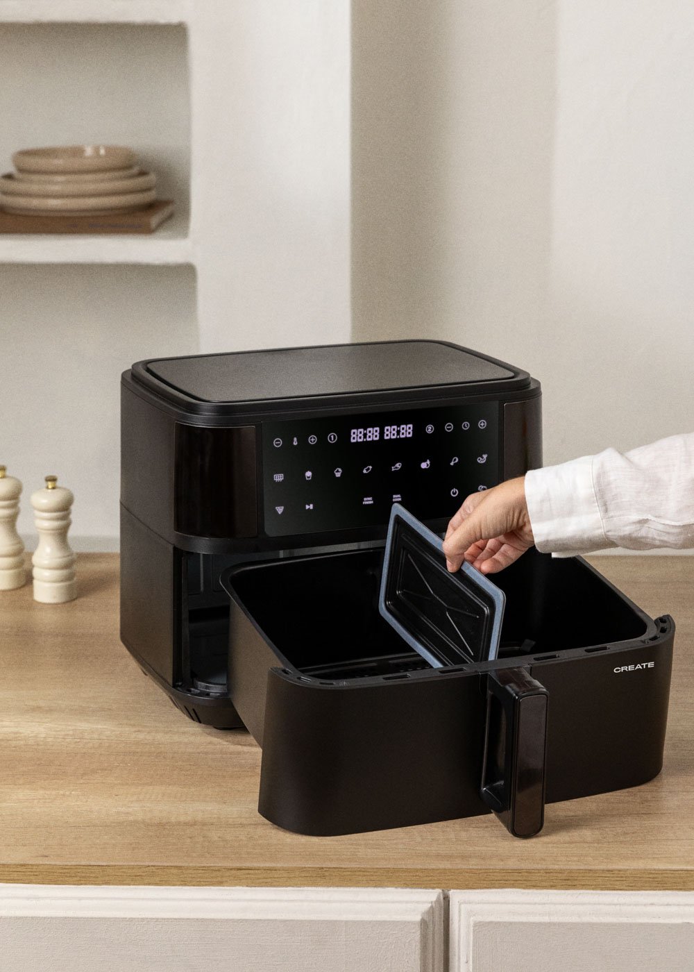 CREATE - AIR FRYER DUAL - Friggitrice senza olio da 10 L con separatore