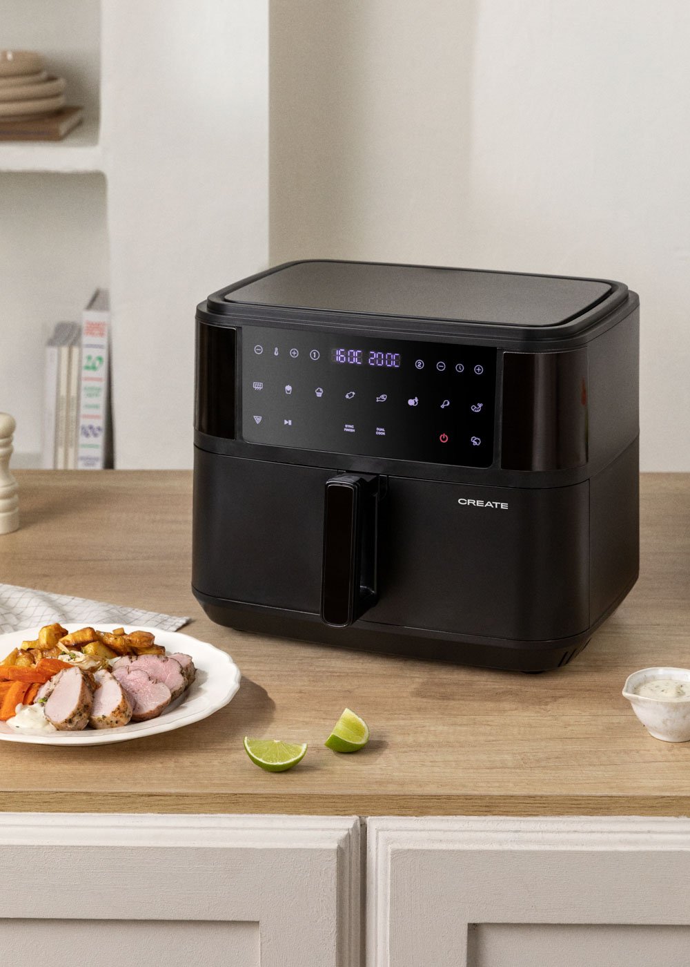 CREATE - AIR FRYER DUAL - Friggitrice senza olio da 10 L con separatore