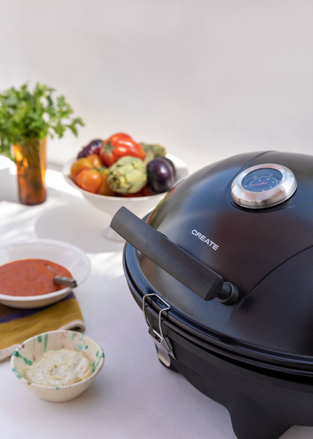 CREATE - BBQ SURFACE 2 IN 1 - Barbecue elettrico pieghevole con corpo rimovibile