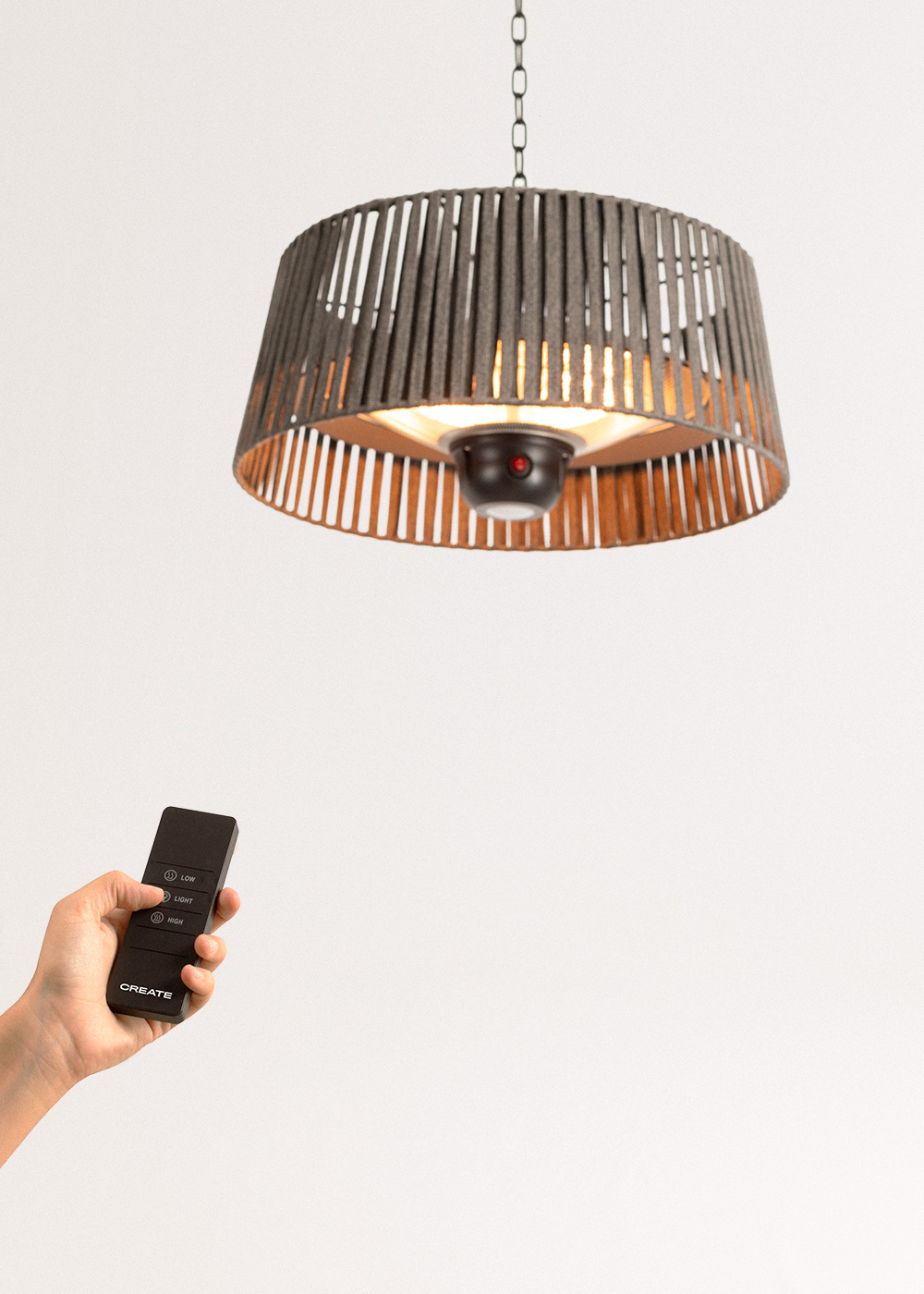 CREATE - HANGING HEATER - Lampada e stufa alogena a infrarossi da 1800W