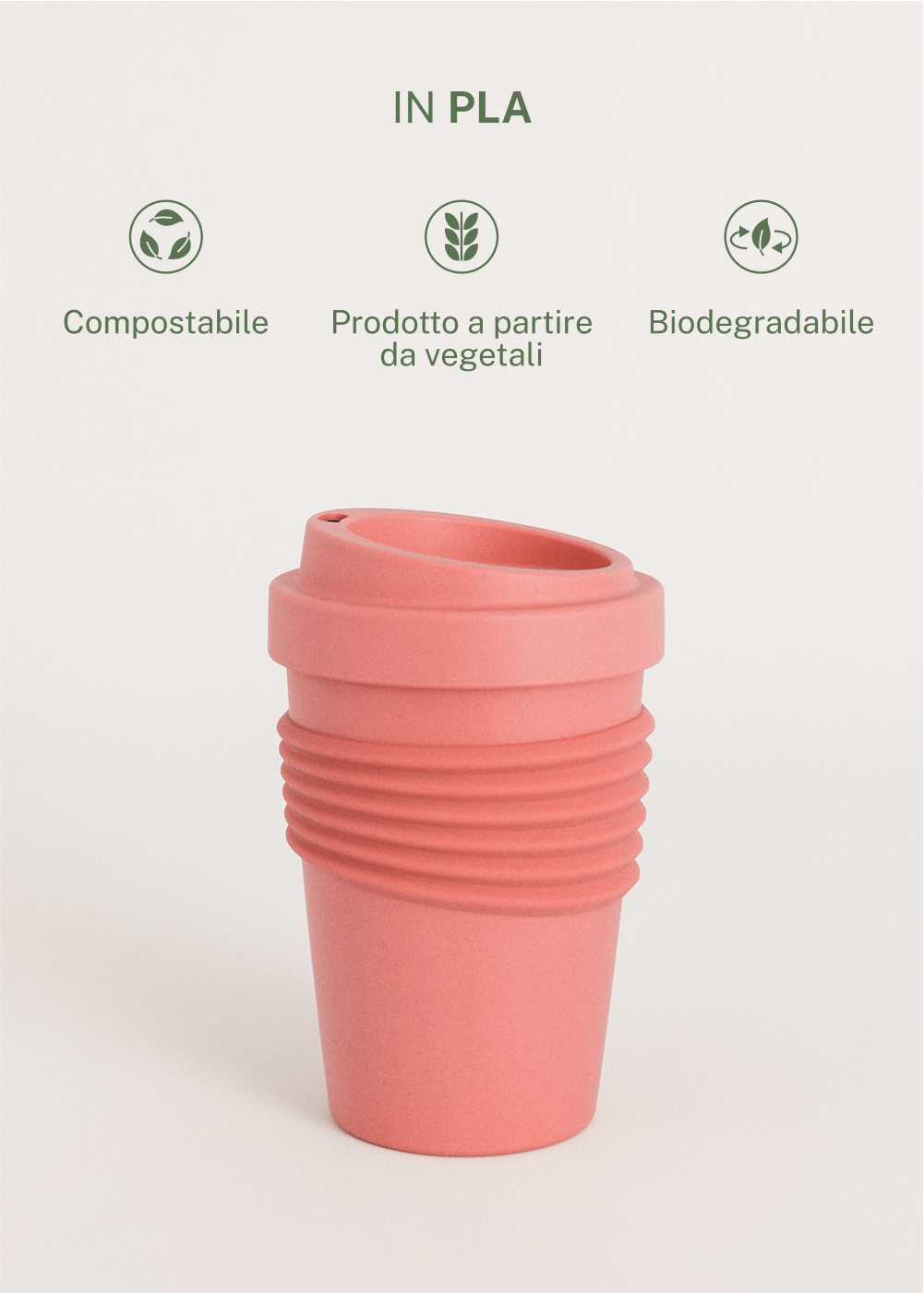 CREATE - KITCHENWARE OUTDOOR ECO - Bicchiere con coperchio per caffè in materiale riciclato