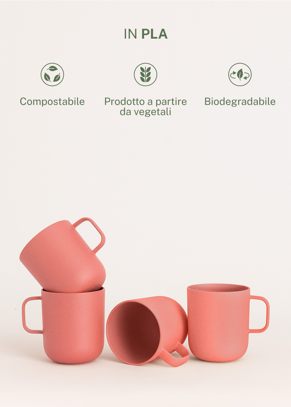 CREATE - KITCHENWARE OUTDOOR ECO - Set di 4 tazze da esterno