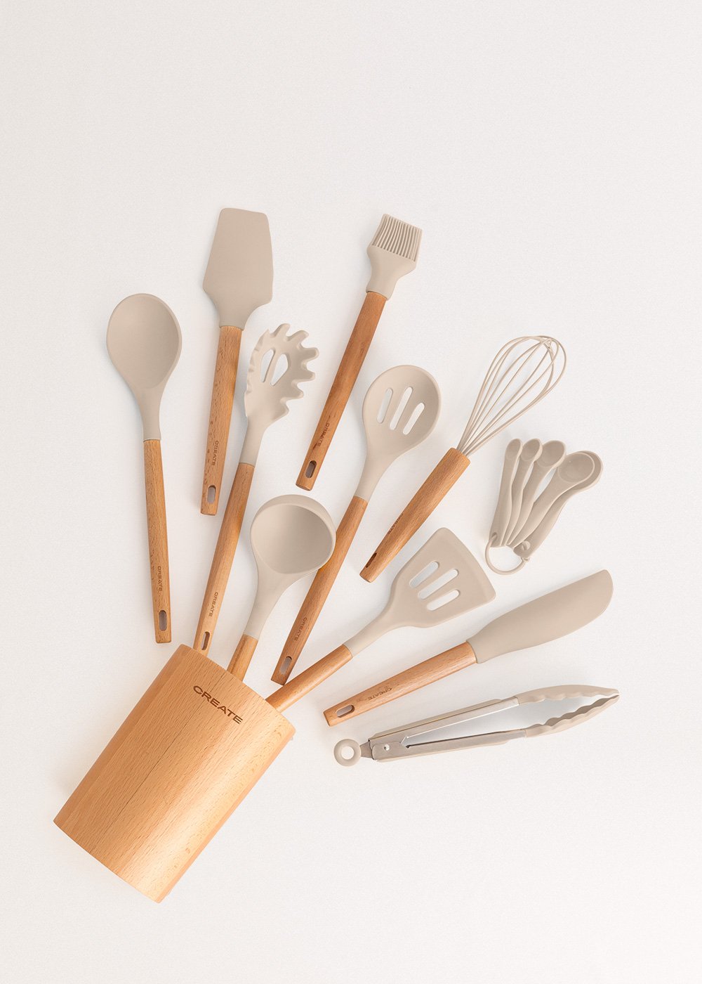 CREATE - KITCHENWARE STUDIO - Utensili da cucina in legno e silicone