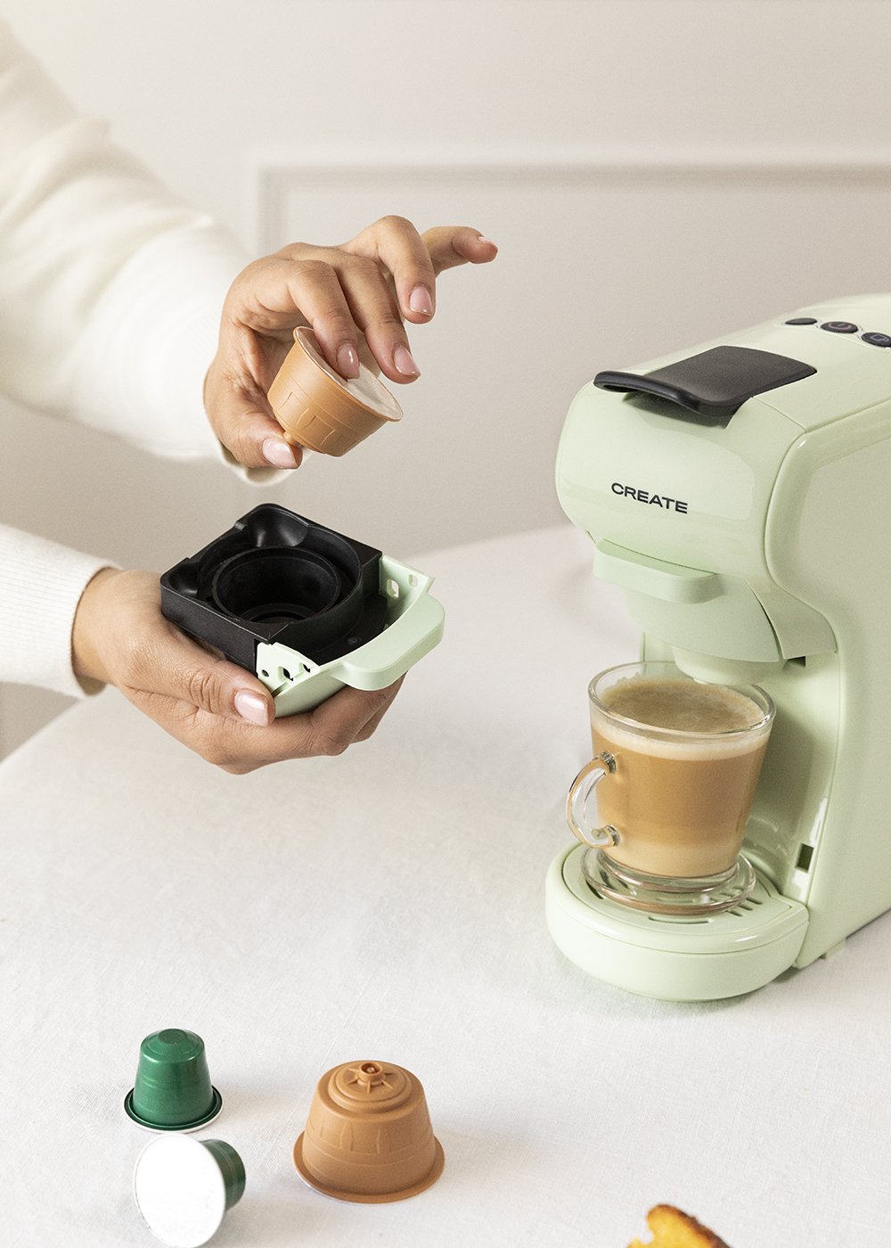 CREATE - POTTS - Macchina per caffè multicapsula e caffè macinato
