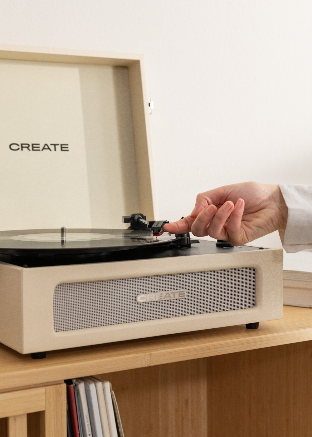 CREATE - RECORD PLAYER COMPACT - Giradischi retrò con Bluetooth, USB, SD, MicroSD e MP3