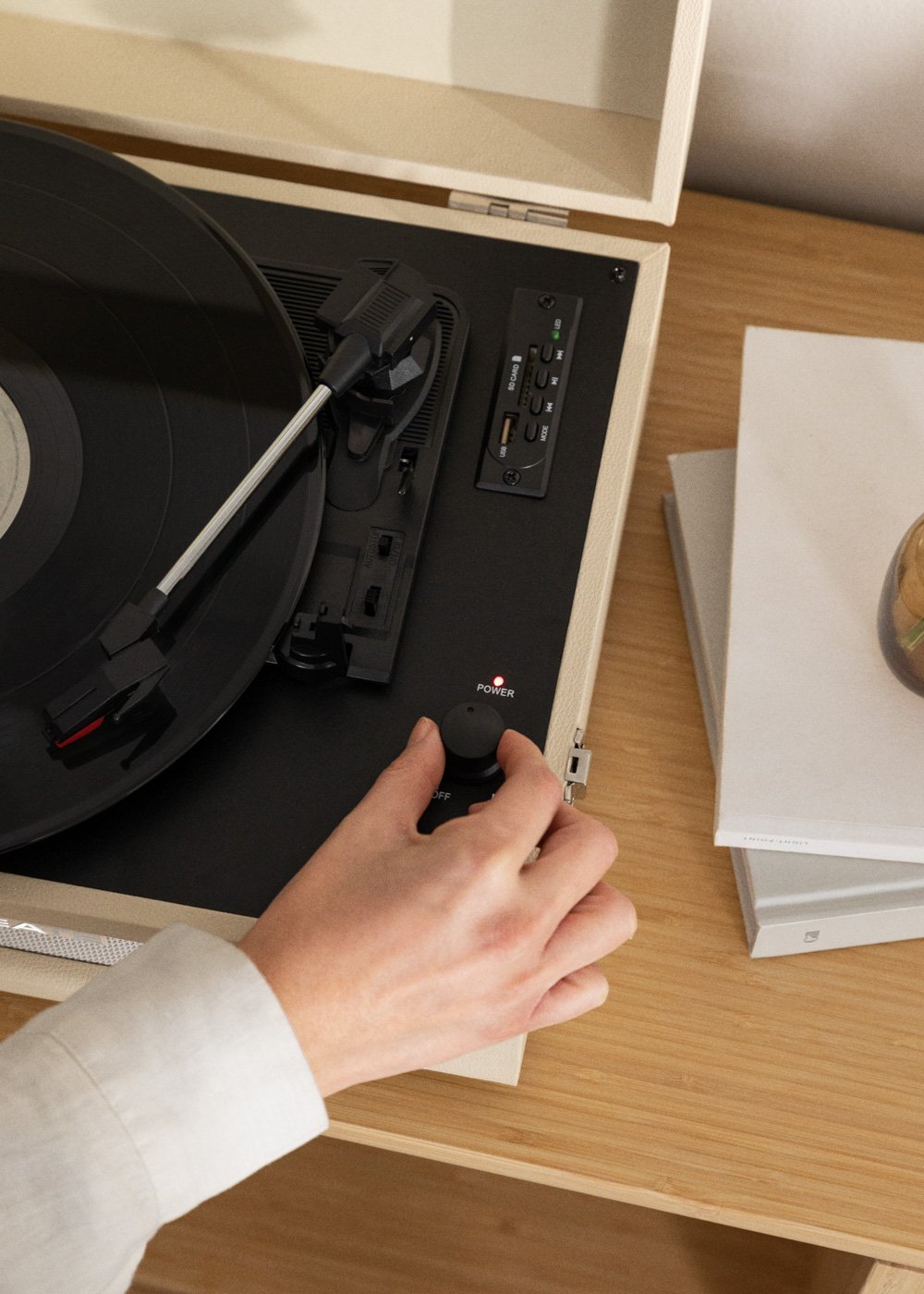 CREATE - RECORD PLAYER COMPACT - Giradischi retrò con Bluetooth, USB, SD, MicroSD e MP3