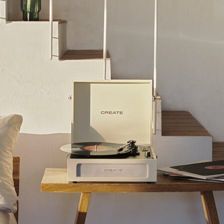 CREATE - RECORD PLAYER COMPACT - Giradischi retrò con Bluetooth, USB, SD, MicroSD e MP3