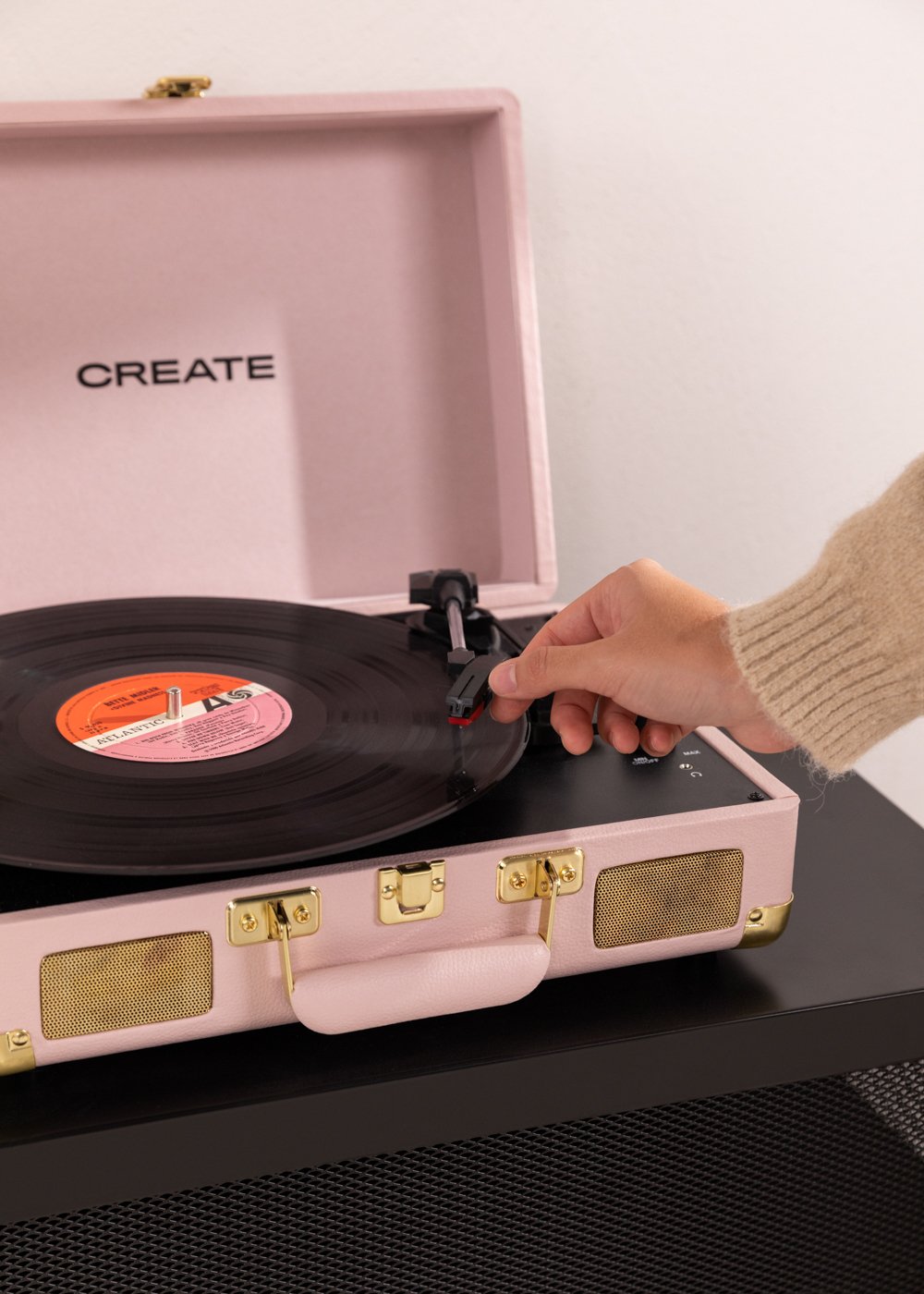 CREATE - RECORD PLAYER POP - Giradischi portatile a valigetta con Bluetooth USB, SD, MicroSD e MP3