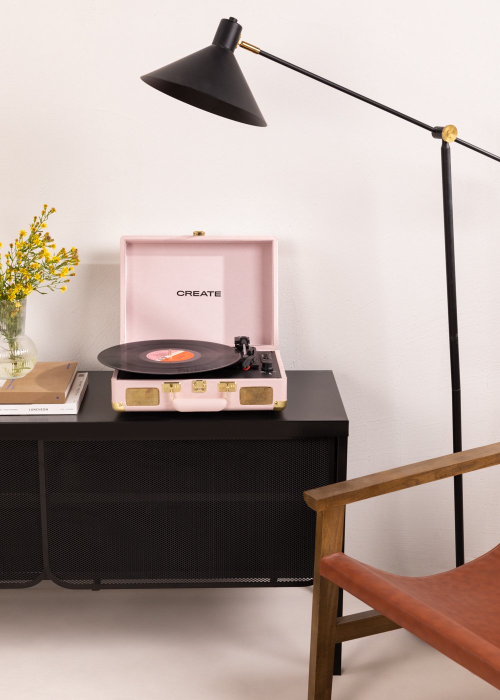 CREATE - RECORD PLAYER POP - Giradischi portatile a valigetta con Bluetooth USB, SD, MicroSD e MP3
