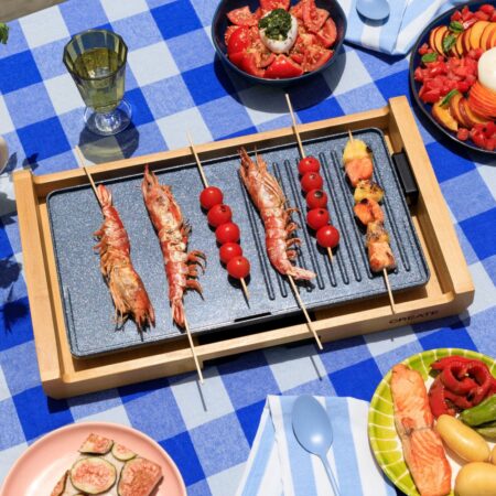 CREATE - STONE FLAT BAMBOO - Piastra Grill elettrica 1800W
