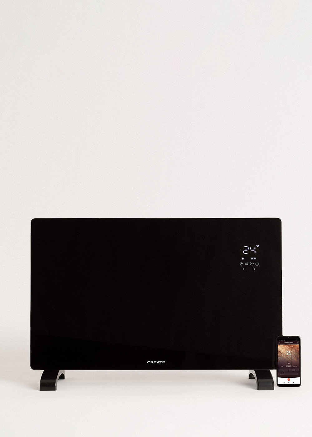 CREATE - WARM CRYSTAL 2000W - Termoconvettore elettrico in vetro con WiFi