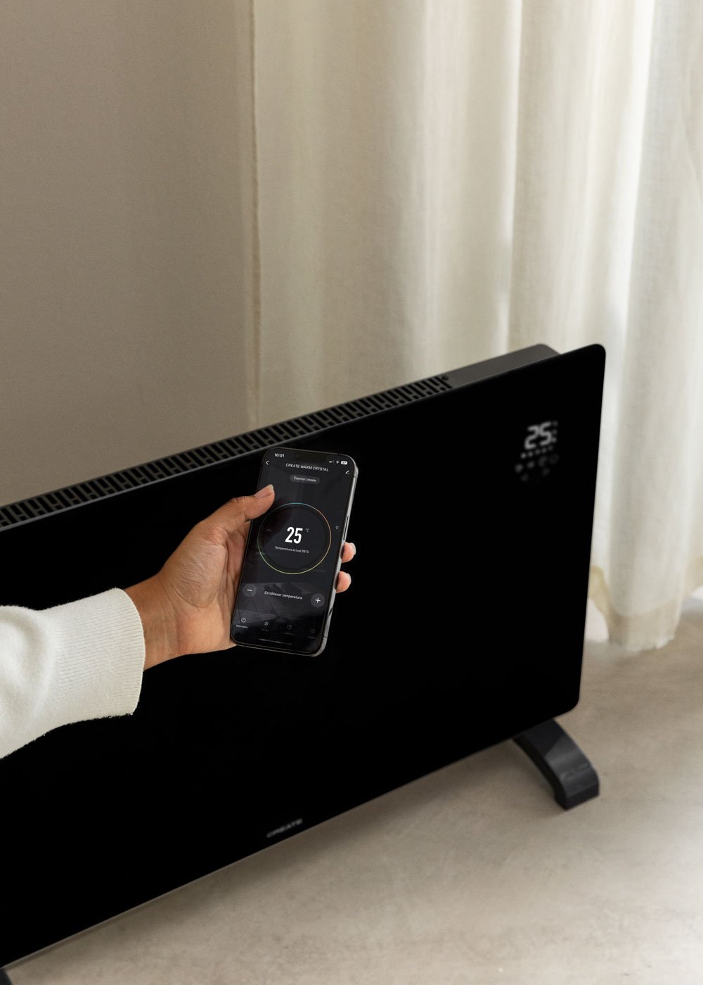 CREATE - WARM CRYSTAL 2000W - Termoconvettore elettrico in vetro con WiFi