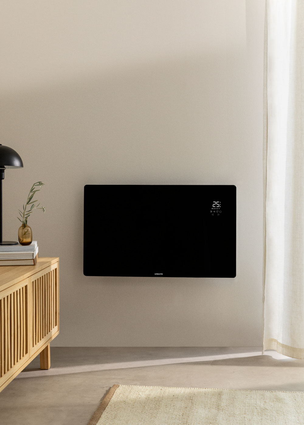 CREATE - WARM CRYSTAL 2000W - Termoconvettore elettrico in vetro con WiFi