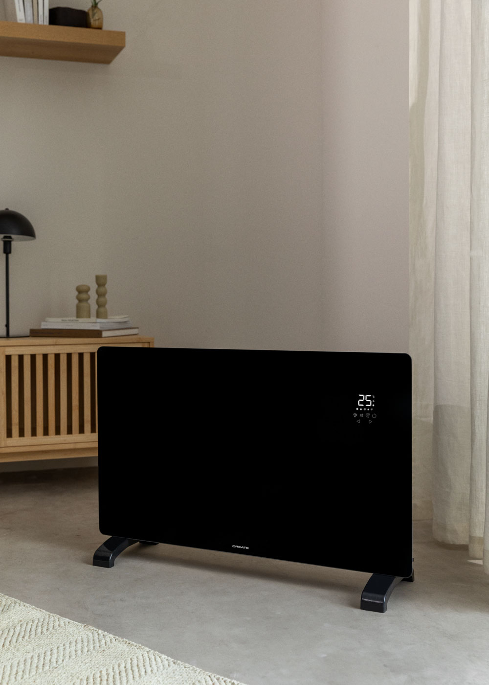CREATE - WARM CRYSTAL 2000W - Termoconvettore elettrico in vetro con WiFi