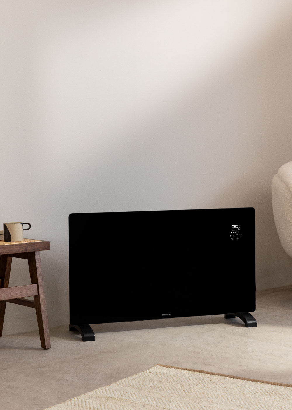 CREATE - WARM CRYSTAL 2500W - Termoconvettore elettrico in vetro con WiFi