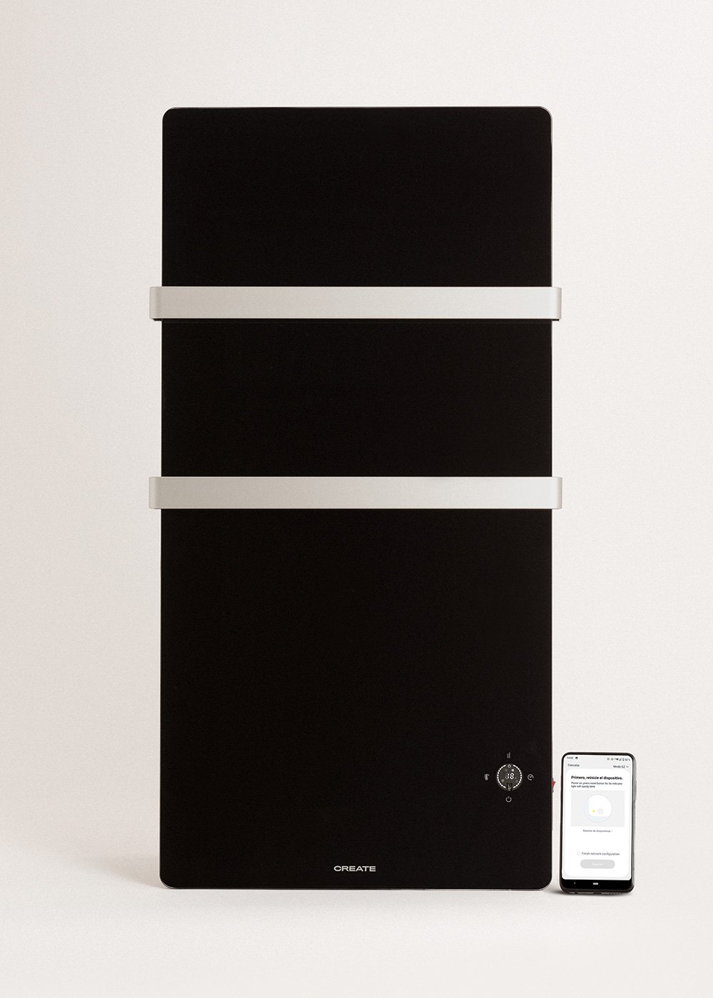 CREATE - WARM TOWEL CRYSTAL - Scaldasalviette elettrico in vetro con WiFi 600W