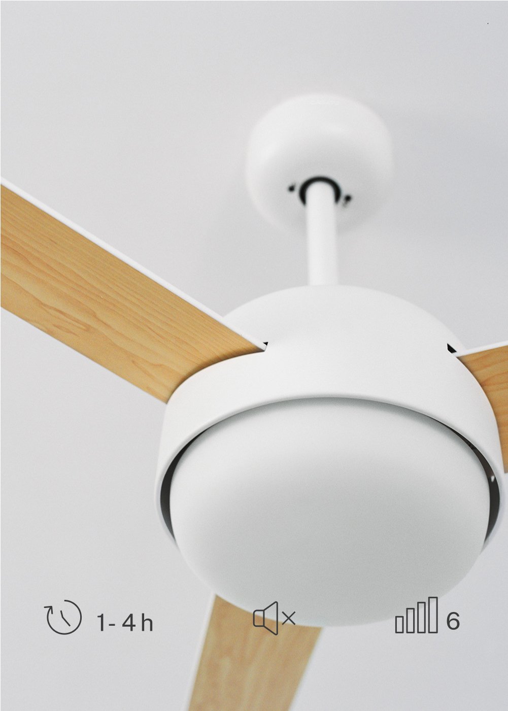 CREATE - WIND BALL - Ventilatore da soffitto 40W silenzioso Ø112 cm con luce LED da 15W