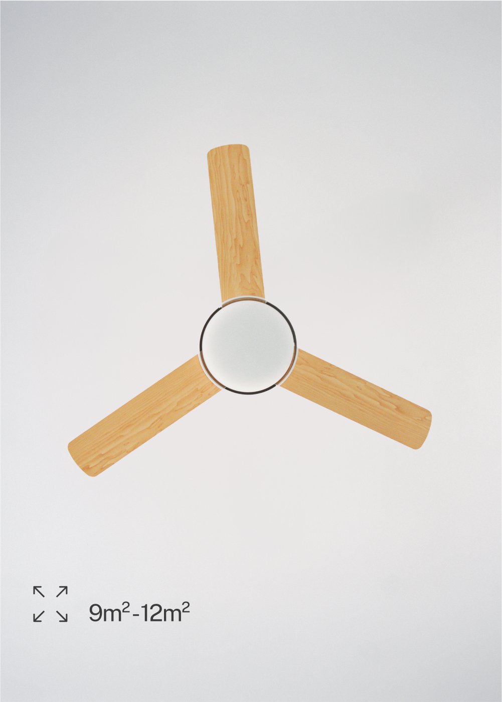 CREATE - WIND BALL - Ventilatore da soffitto 40W silenzioso Ø112 cm con luce LED da 15W