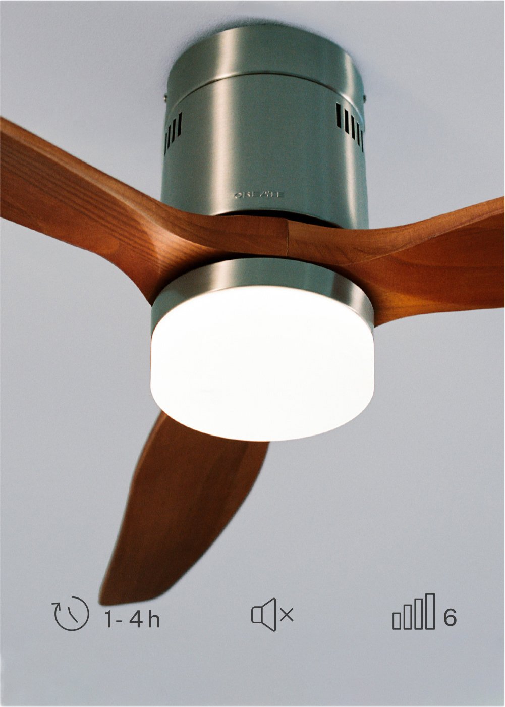 CREATE - WIND CALM - Ventilatore da soffitto 40W silenzioso Ø132 cm 100% legno