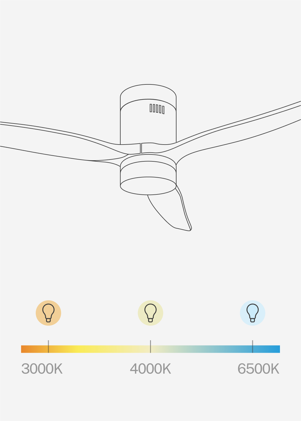 CREATE - WIND CALM - Ventilatore da soffitto 40W silenzioso Ø132 cm 100% legno