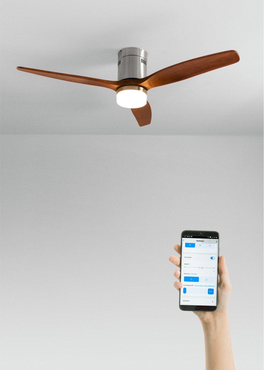 CREATE - WIND CALM - Ventilatore da soffitto 40W silenzioso Ø132 cm 100% legno