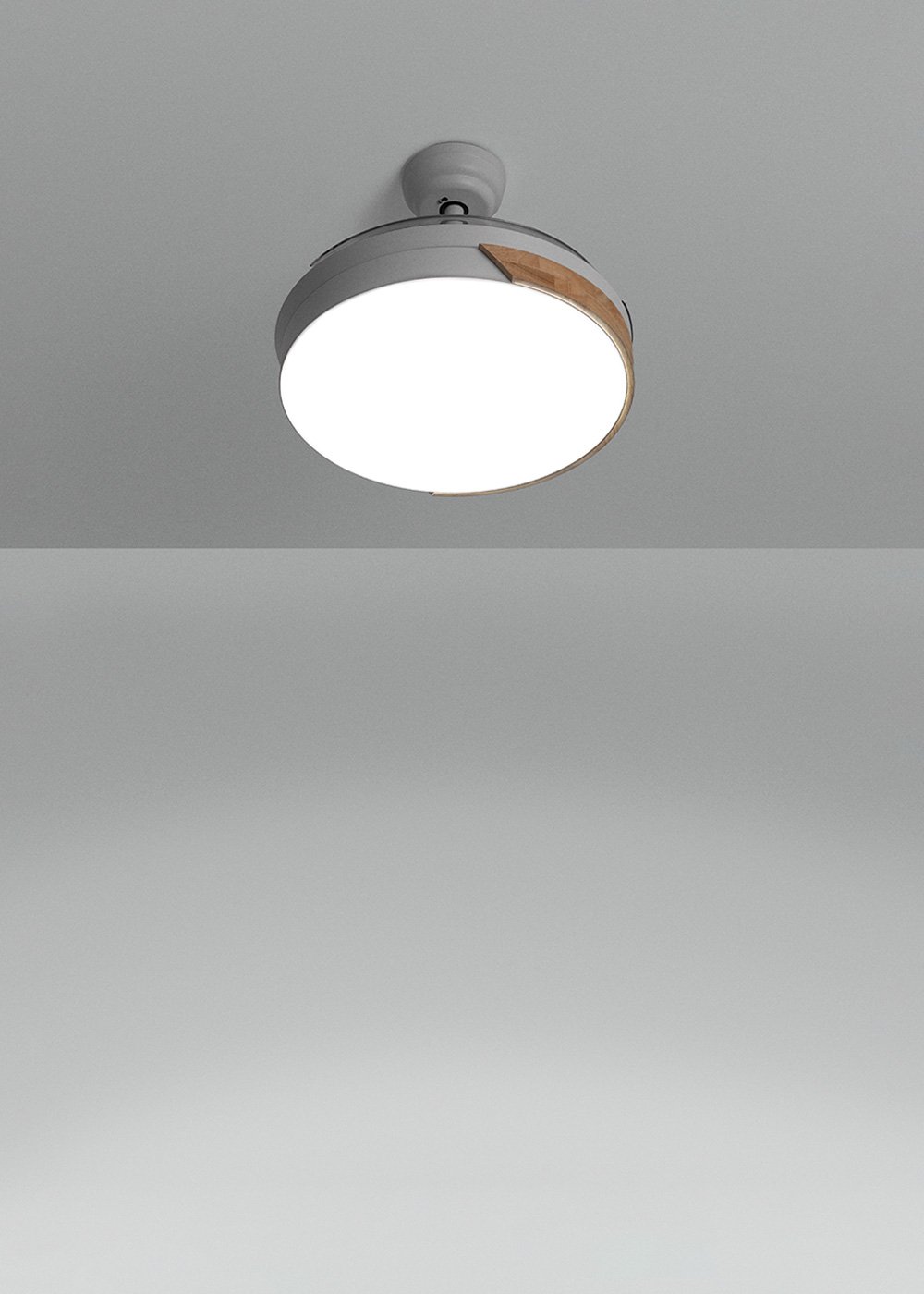 CREATE - WIND CLEAR - Ventilatore da soffitto 40W silenzioso Ø108cm lame retrattili con luce LED da 36W