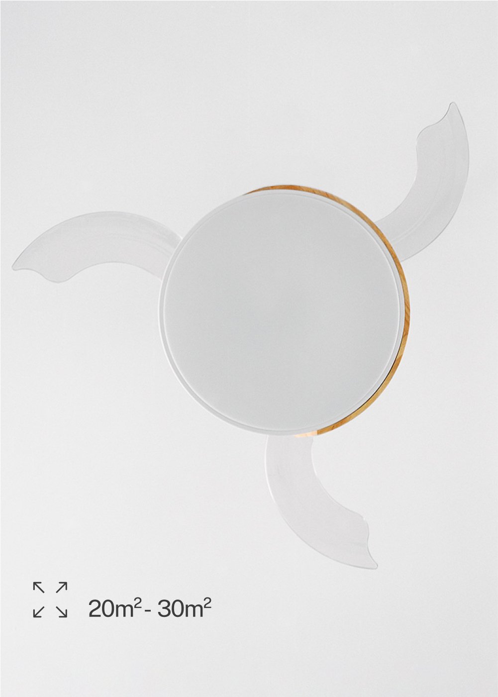 CREATE - WIND CLEAR - Ventilatore da soffitto 40W silenzioso Ø108cm lame retrattili con luce LED da 36W