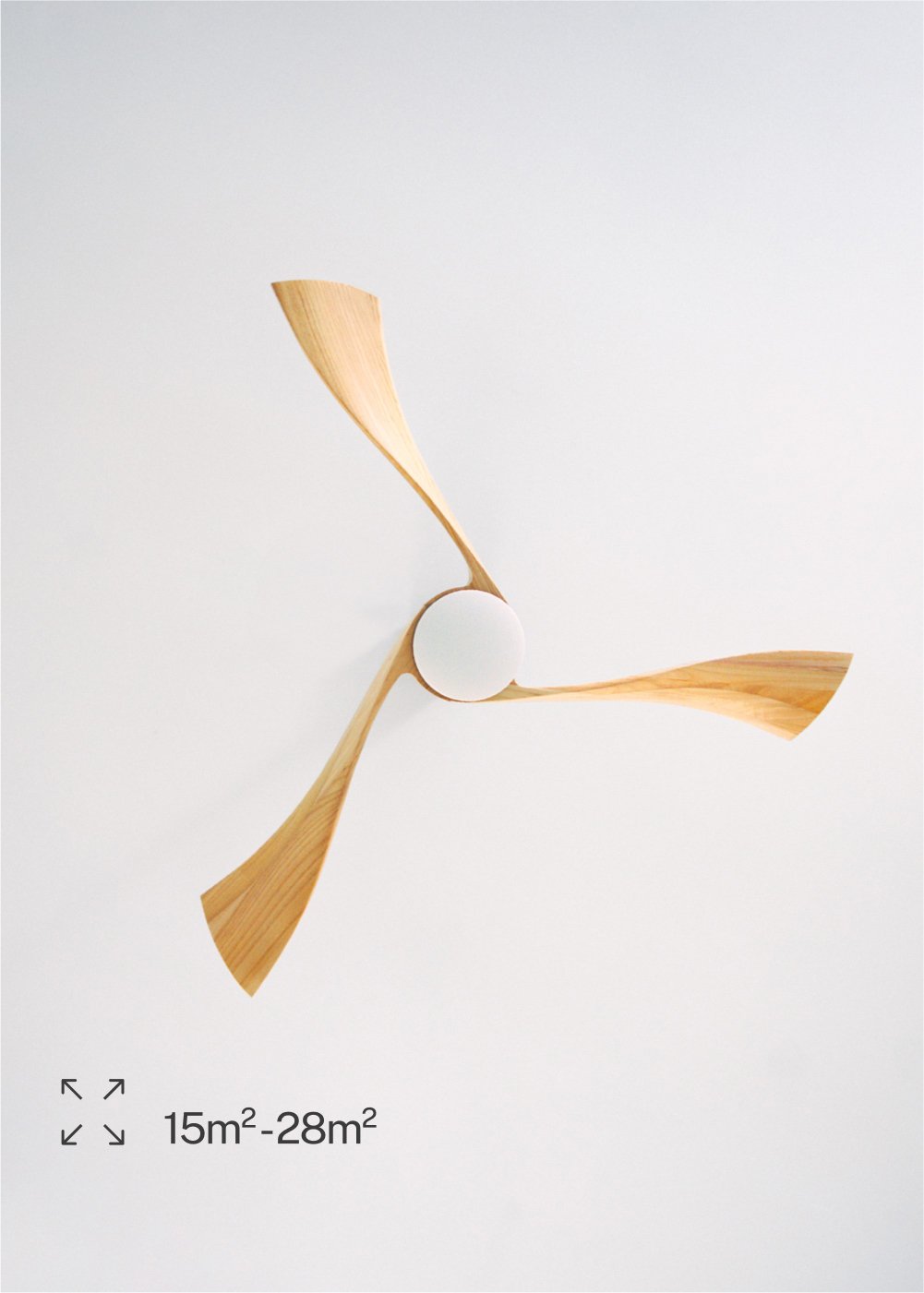 CREATE - WIND CURVE - Ventilatore da soffitto 40W silenzioso Ø132 100% legno