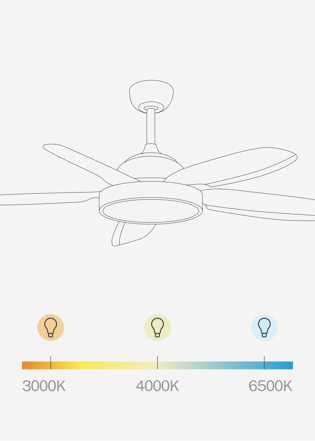 CREATE - WIND FLAT - Ventilatore da soffitto 40W silenzioso Ø132 cm