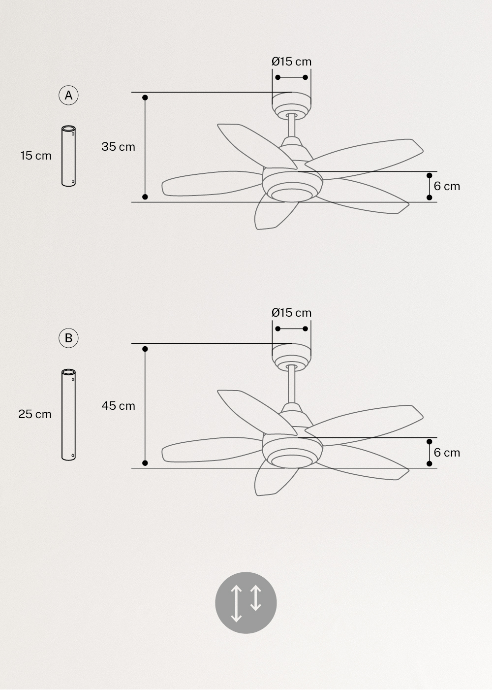 CREATE - WIND FLOWOOD - Ventilatore da soffitto 60W silenzioso Ø107 cm