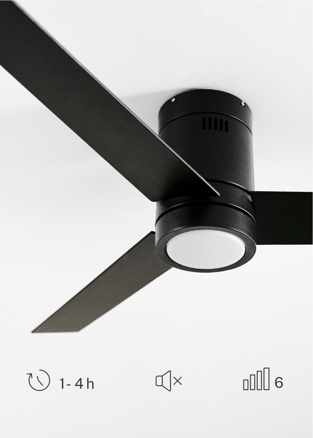 CREATE - WIND MINIMAL - Ventilatore da soffitto 40W silenzioso Ø132 cm con luce LED da 15W