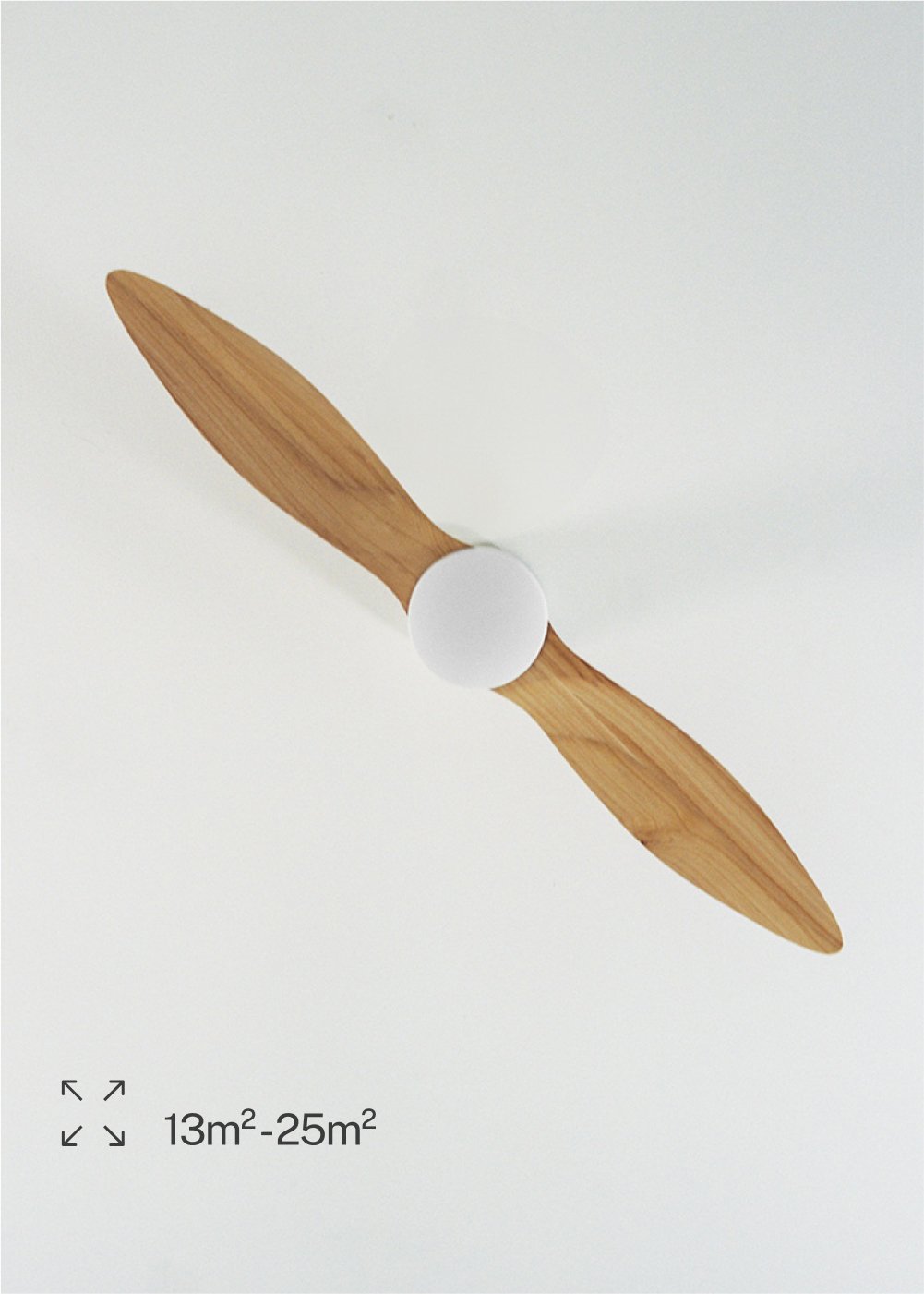 CREATE - WIND PROP - Ventilatore da soffitto 40W silenzioso Ø132 cm 100% legno