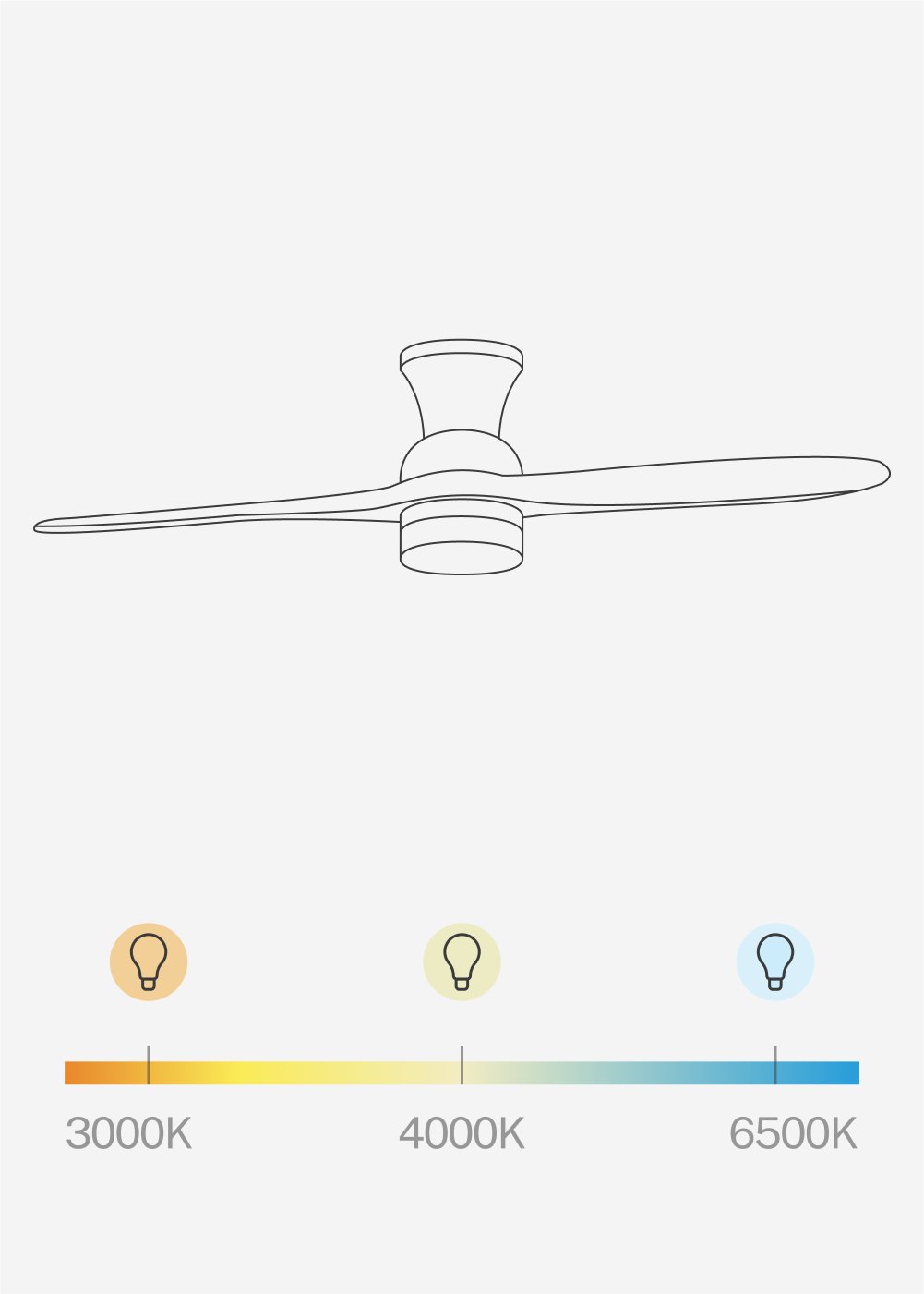 CREATE - WIND PROP - Ventilatore da soffitto 40W silenzioso Ø132 cm 100% legno